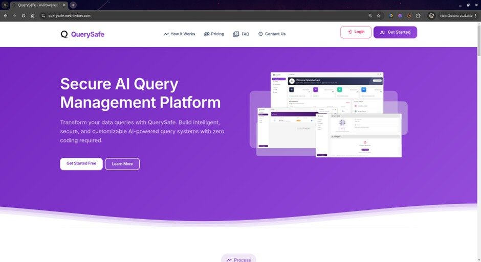 Homepage with 'Get Started' button